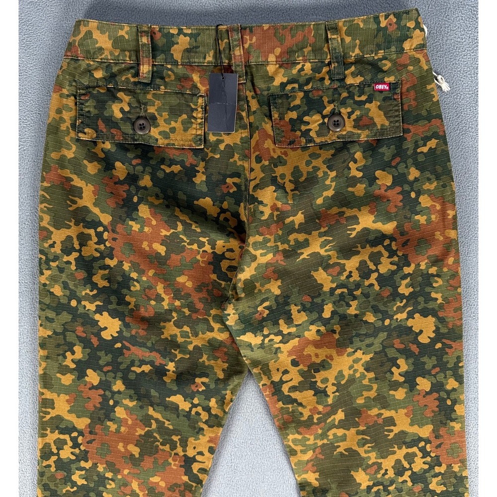 Obey Pants Mens 28x33 Green Camo Dissent Recon Military Trousers Skate Ripstop